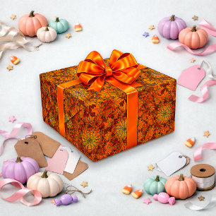 Halloween Herfstblad Patroon Ontwerp Cadeaupapier