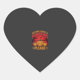 Halloween Herfstbladeren en Pompoenen Gelieve Ontw Hart Sticker