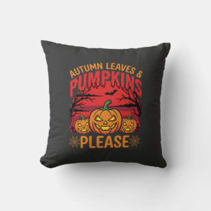 Halloween Herfstbladeren en Pompoenen Gelieve Ontw Kussen