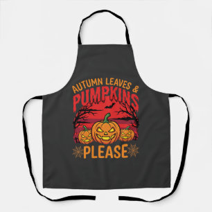 Halloween Herfstbladeren en Pompoenen Gelieve Ontw Schort