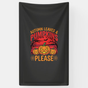 Halloween Herfstbladeren en Pompoenen Graag Ontwer Spandoek