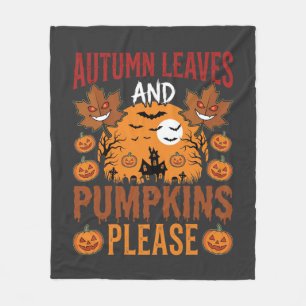 Halloween Herfstbladeren en Pompoenen Griezelen Ve Fleece Deken