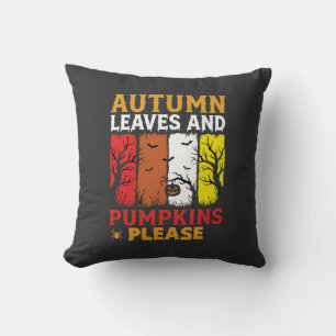 Halloween Herfstbladeren en Pompoenen Vintage Ontw Kussen