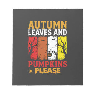 Halloween Herfstbladeren en Pompoenen Vintage Ontw Notitieblok