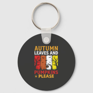 Halloween Herfstbladeren en Pompoenen Vintage Ontw Sleutelhanger