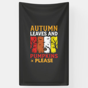 Halloween Herfstbladeren en Pompoenen Vintage Ontw Spandoek
