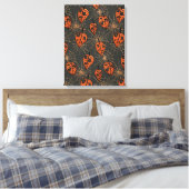 Halloween herfstbladeren en spinnenwebben canvas afdruk (Insitu (Slaapkamer))