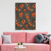 Halloween herfstbladeren en spinnenwebben canvas afdruk (Insitu (Woonkamer))