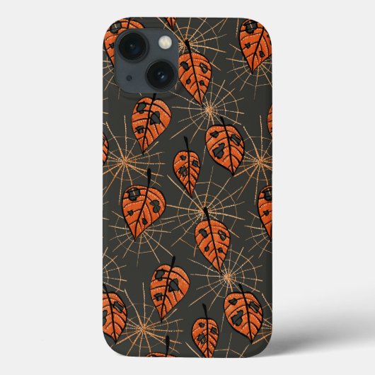 Halloween herfstbladeren en spinnenwebben Case-Mate iPhone case (Achterkant)