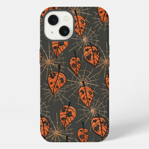 Halloween Herfstbladeren en Spinnenwebben iPhone 13 Hoesje