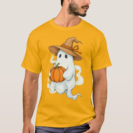 Halloween herfstgeest met pompoen t-shirt (Voorkant)