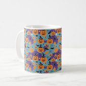 Halloween herhalend patroon met pompoenen koffiemok (Voorkant links)
