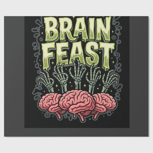Halloween Hersen Festijn Zombie Handen Vector Ontw Cadeaupapier (Vlak)