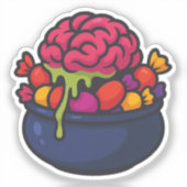 Halloween Hersen Snoep Kom Horror Sticker (Voorkant)