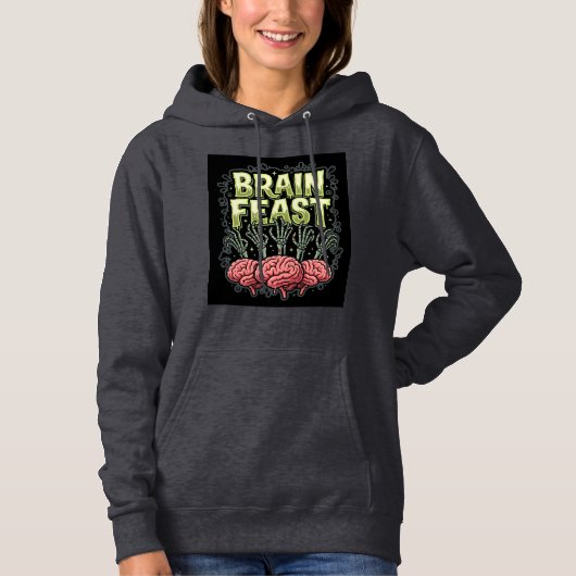 Halloween Hersenfeest Zombie Handen Vectorontwerp Hoodie (Voorkant)