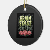 Halloween Hersenfeest Zombie Handen Vectorontwerp Keramisch Ornament (Links)