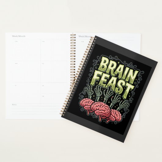 Halloween Hersenfeest Zombie Handen Vectorontwerp Planner (Display)