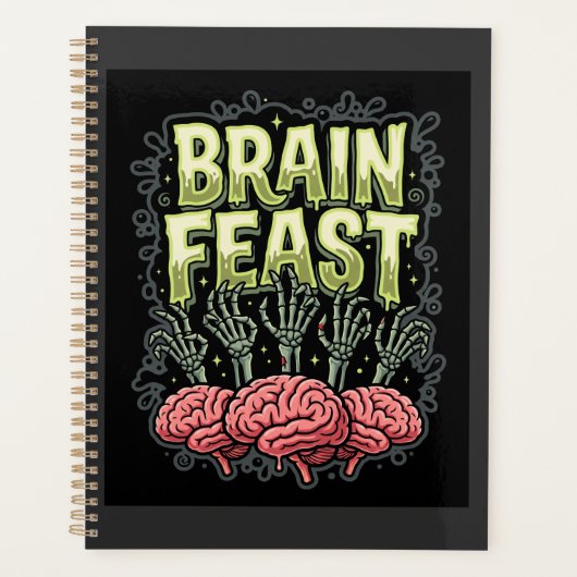 Halloween Hersenfeest Zombie Handen Vectorontwerp Planner (Voorkant)