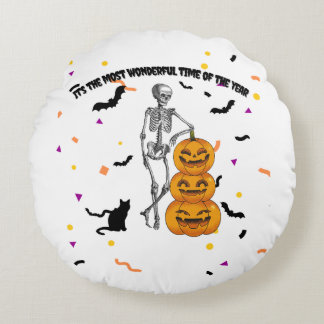 Halloween "Het is de mooiste tijd" Rond Kussen
