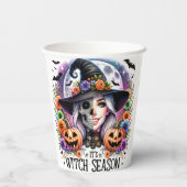 Halloween, het is heksenseizoen papieren bekers (Achterkant)