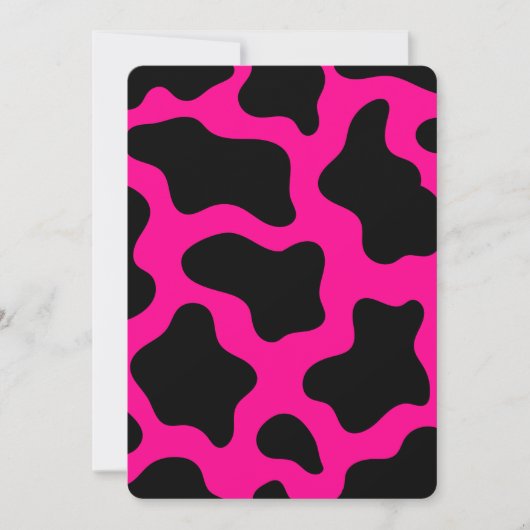 halloween hete roze koeienprint kaart (Voorkant)