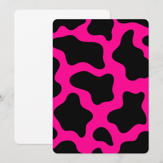 halloween hete roze koeprint kaart (Voorkant / Achterkant)