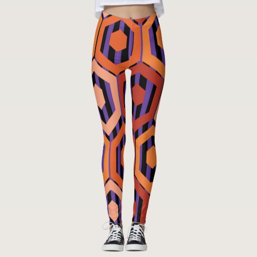 Halloween Hexagons Leggings (Voorkant)