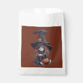 Halloween-Hexe mit Kürbis -  Bedankzakje (Voorkant)