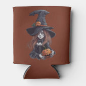 Halloween-Hexe mit Kürbis -  Blikjeskoeler (Voorkant)