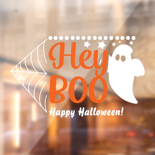 Halloween Hey Boo Ghost Raamsticker (Vel 2)