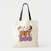 Halloween Hey Boo Girl Ghost Kinder Snoep Canvas t Tote Bag (Voorkant)