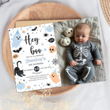 Halloween Hey Boo Schattig Geest Verjaardagsfeestj