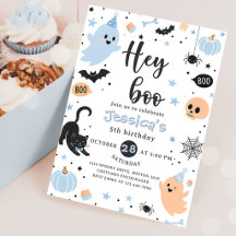 Halloween Hey Boo Schattig Geest Verjaardagsfeestj