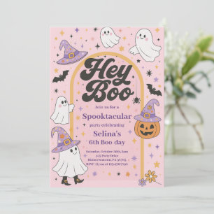 Halloween Hey Boo Schattige Ghost Verjaardagsfeest Kaart