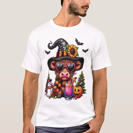 Halloween Highland Cow 2 T-shirt (Voorkant)
