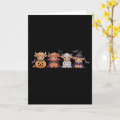 Halloween Highland Cow  Kaart (Gele Bloem)