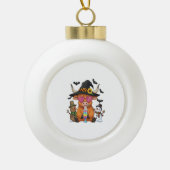 Halloween Highland Koe (2) Keramische Bal Ornament (Voorkant)