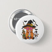 Halloween Highland Koe (2) Ronde Button 5,7 Cm (Voorkant /achterkant)