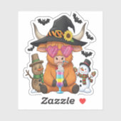 Halloween Highland Koe (2) Sticker (Vel)