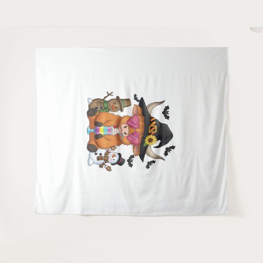 Halloween Highland Koe (2) Wandkleed (Voorkant (horizontaal))