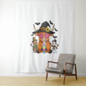 Halloween Highland Koe (2) Wandkleed (In situ)