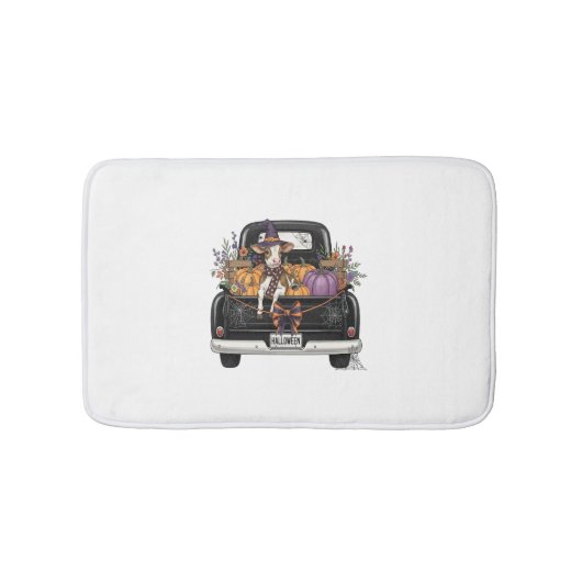 Halloween Highland Koe met vrachtwagen Badmat (Voorkant)