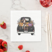 Halloween Highland Koe met vrachtwagen Servet (Insitu)