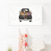 Halloween Highland-koe met vrachtwagen Spandoek (Insitu)