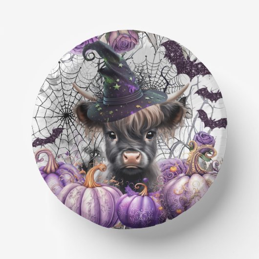 Halloween Highland Koe Papieren schalen Papieren Kommen (Voorkant)