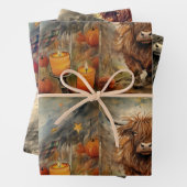 Halloween Highland Koe Portrait Ephemera Inpakpapier Vel (In situ)