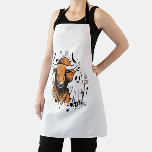 Halloween Highland Koe Schattigee Herfst Schort (Insitu)