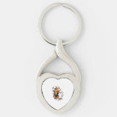 Halloween Highland Koe Schattigee Herfst Sleutelhanger (Voorkant)