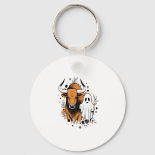 Halloween Highland Koe Schattigee Herfst Sleutelhanger