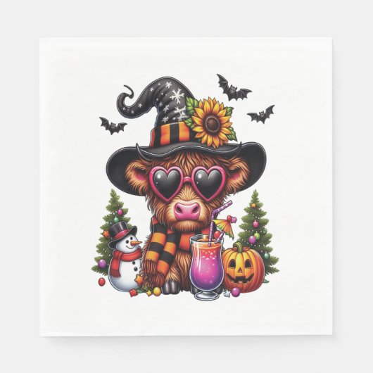 Halloween Highland Koe Servet (Voorkant)